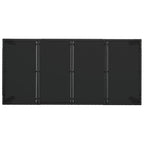 Gartentisch mit Glasplatte Schwarz 190x90x75 cm Poly Rattan