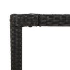 Gartentisch mit Glasplatte Schwarz 190x90x75 cm Poly Rattan