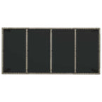 Gartentisch mit Glasplatte Grau 190x90x75 cm Poly Rattan