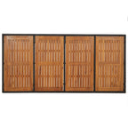 Gartentisch mit Holzplatte Schwarz 190x90x75 cm Poly Rattan