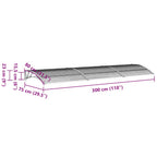 Türvordach Grau 300x75 cm Polycarbonat