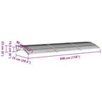 Türvordach Schwarz 300x75 cm Polycarbonat