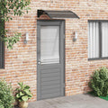 Türvordach Schwarz 80x75 cm Polycarbonat