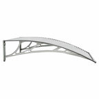 Türvordach Grau und Transparent 100x75 cm Polycarbonat