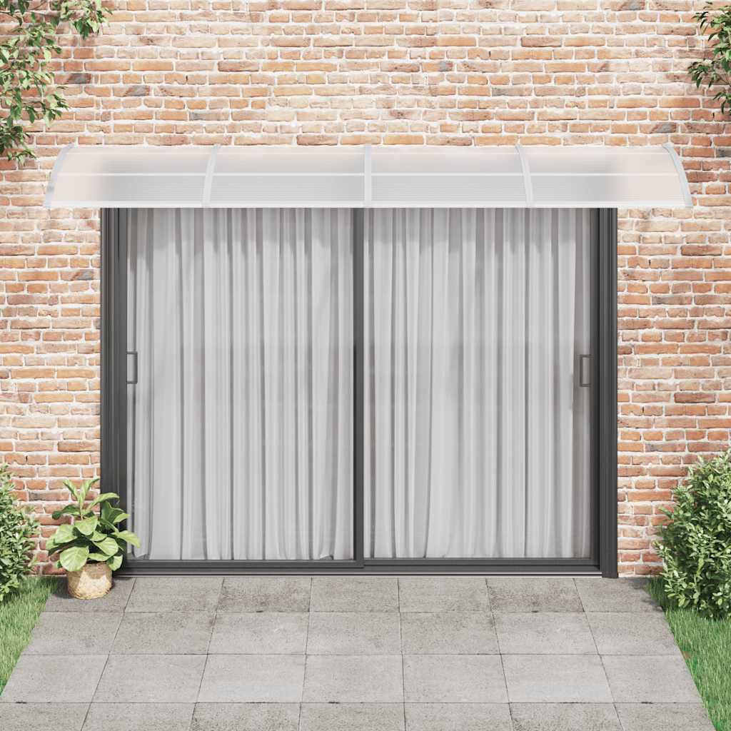 Türvordach Grau und Transparent 350x75 cm Polycarbonat