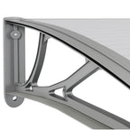 Türvordach Grau 350 x 100 cm Polycarbonat