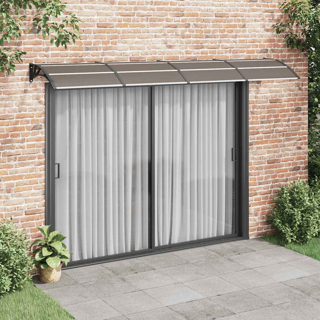 Türvordach Schwarz 350 x 100 cm Polycarbonat