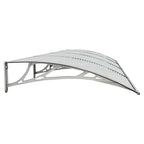 Türvordach Grau 400 x 100 cm Polycarbonat
