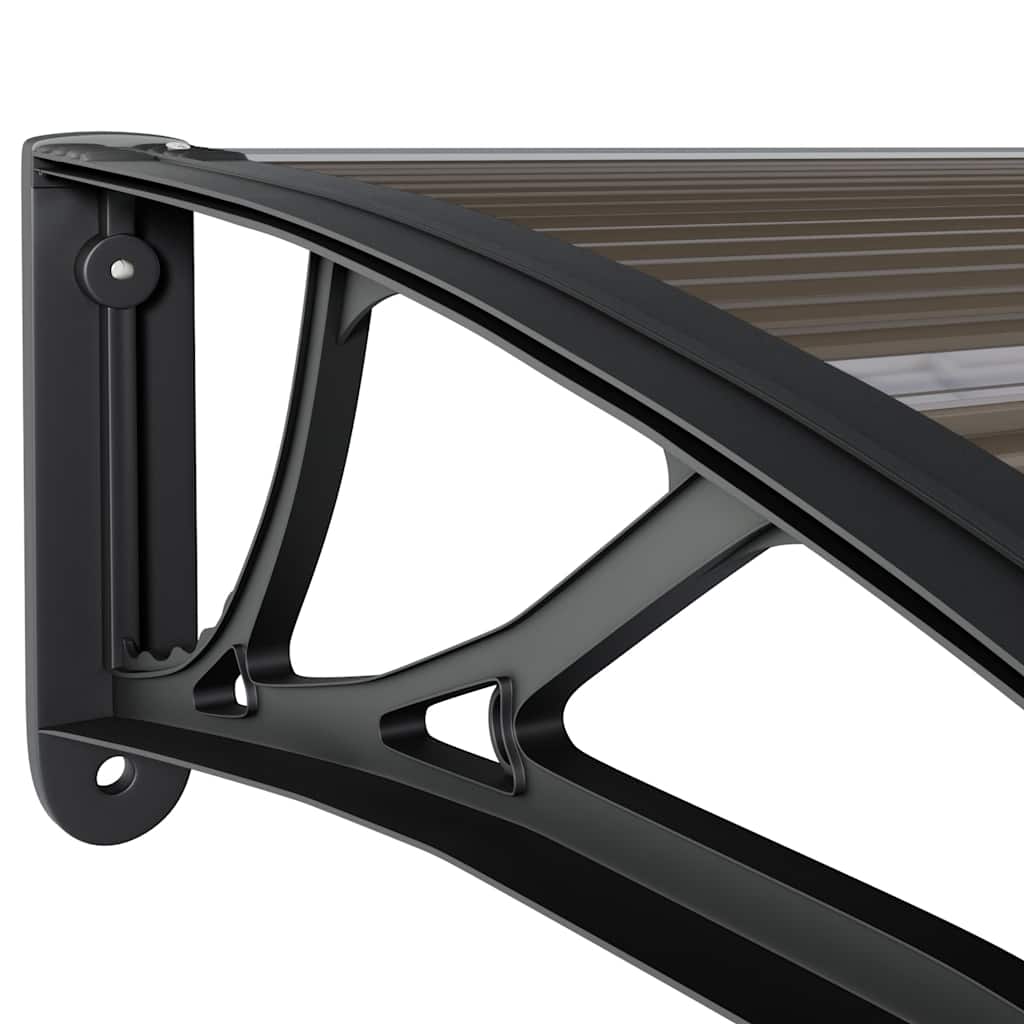 Türvordach Schwarz 400 x 100 cm Polycarbonat