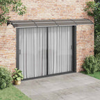 Türvordach Schwarz 400 x 100 cm Polycarbonat