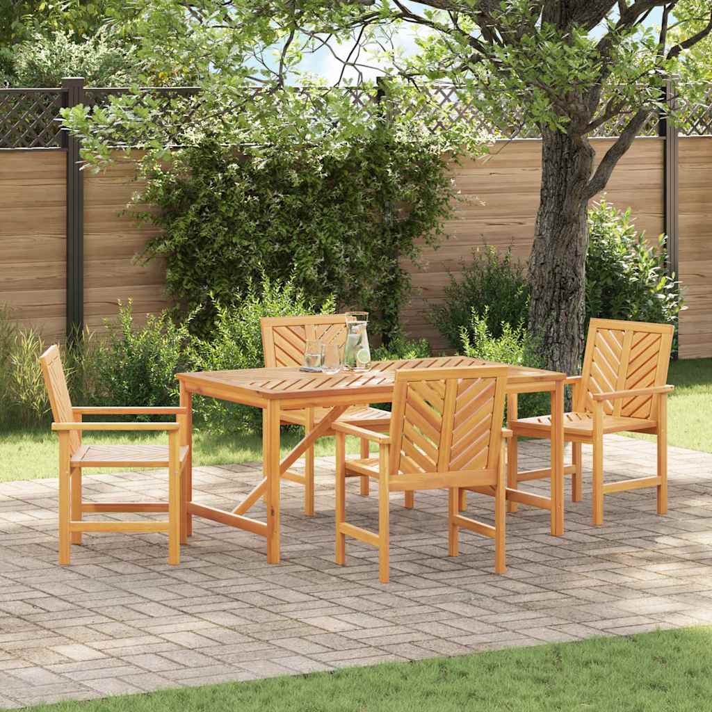 Garten Essgruppe 5 pcs Braun Massivholz Akazie