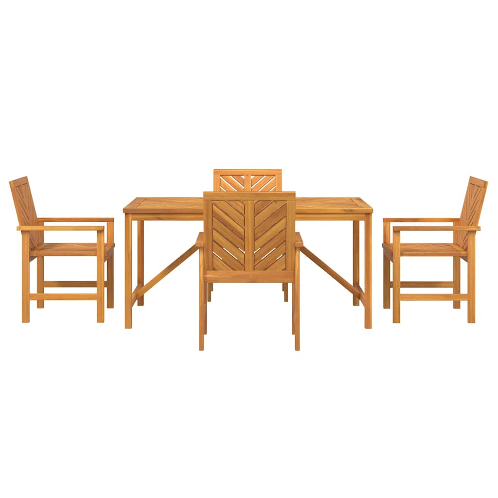 Garten Essgruppe 5 pcs Braun Massivholz Akazie