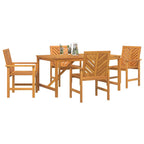 Garten Essgruppe 5 pcs Braun Massivholz Akazie