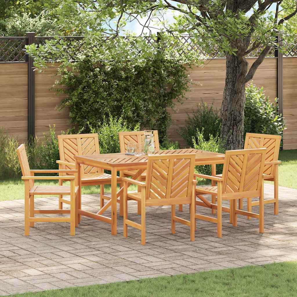 Garten Essgruppe 7 pcs Braun Massivholz Akazie