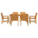 Garten Essgruppe 7 pcs Braun Massivholz Akazie