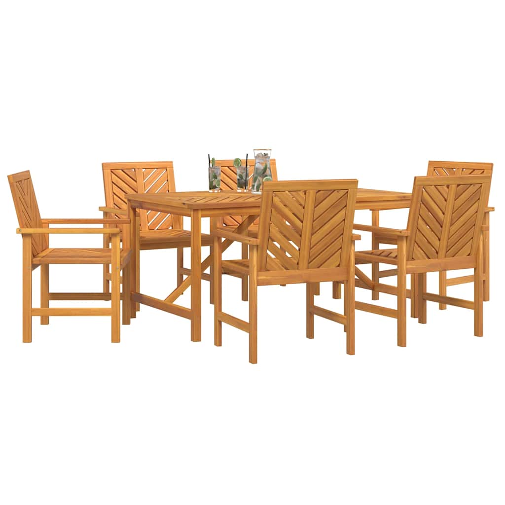 Garten Essgruppe 7 pcs Braun Massivholz Akazie