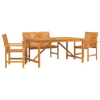 Garten Essgruppe 4 pcs Braun Massivholz Akazie