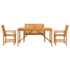 Garten Essgruppe 4 pcs Braun Massivholz Akazie