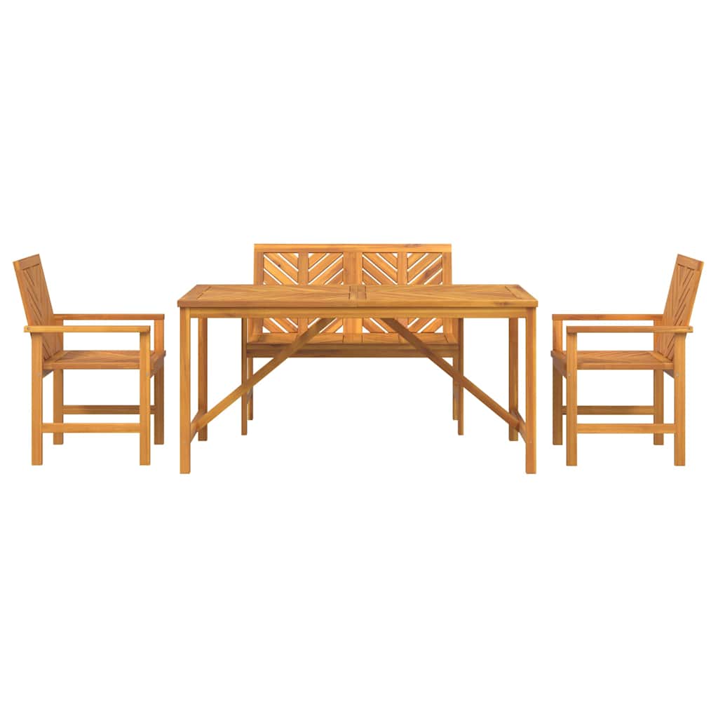 Garten Essgruppe 4 pcs Braun Massivholz Akazie