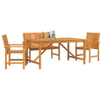 Garten Essgruppe 4 pcs Braun Massivholz Akazie