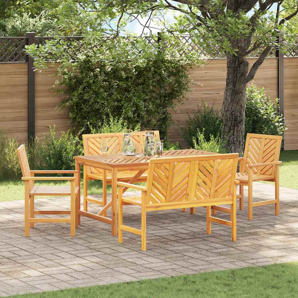 Garten Essgruppe 5 pcs Braun Massivholz Akazie