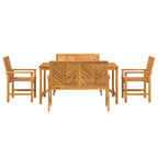 Garten Essgruppe 5 pcs Braun Massivholz Akazie