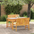 Garten Essgruppe 3 pcs Braun Massivholz Akazie