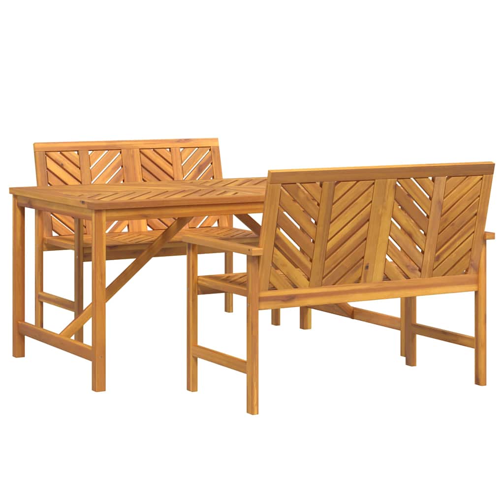 Garten Essgruppe 3 pcs Braun Massivholz Akazie