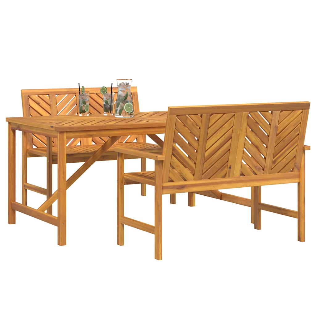 Garten Essgruppe 3 pcs Braun Massivholz Akazie