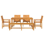 Garten Essgruppe 6 pcs Braun Massivholz Akazie