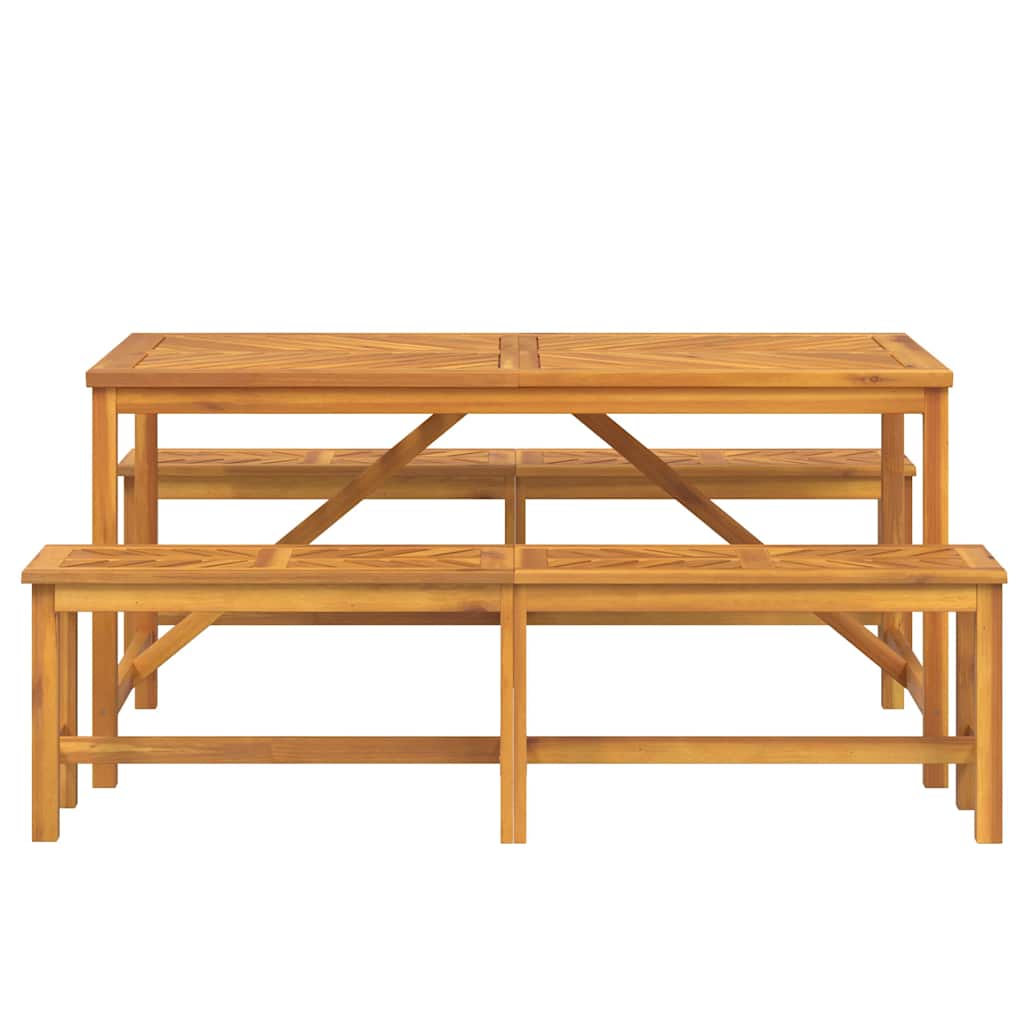 Garten Essgruppe 3 pcs Braun Massivholz Akazie