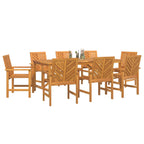 Garten Essgruppe 9 pcs Braun Massivholz Akazie