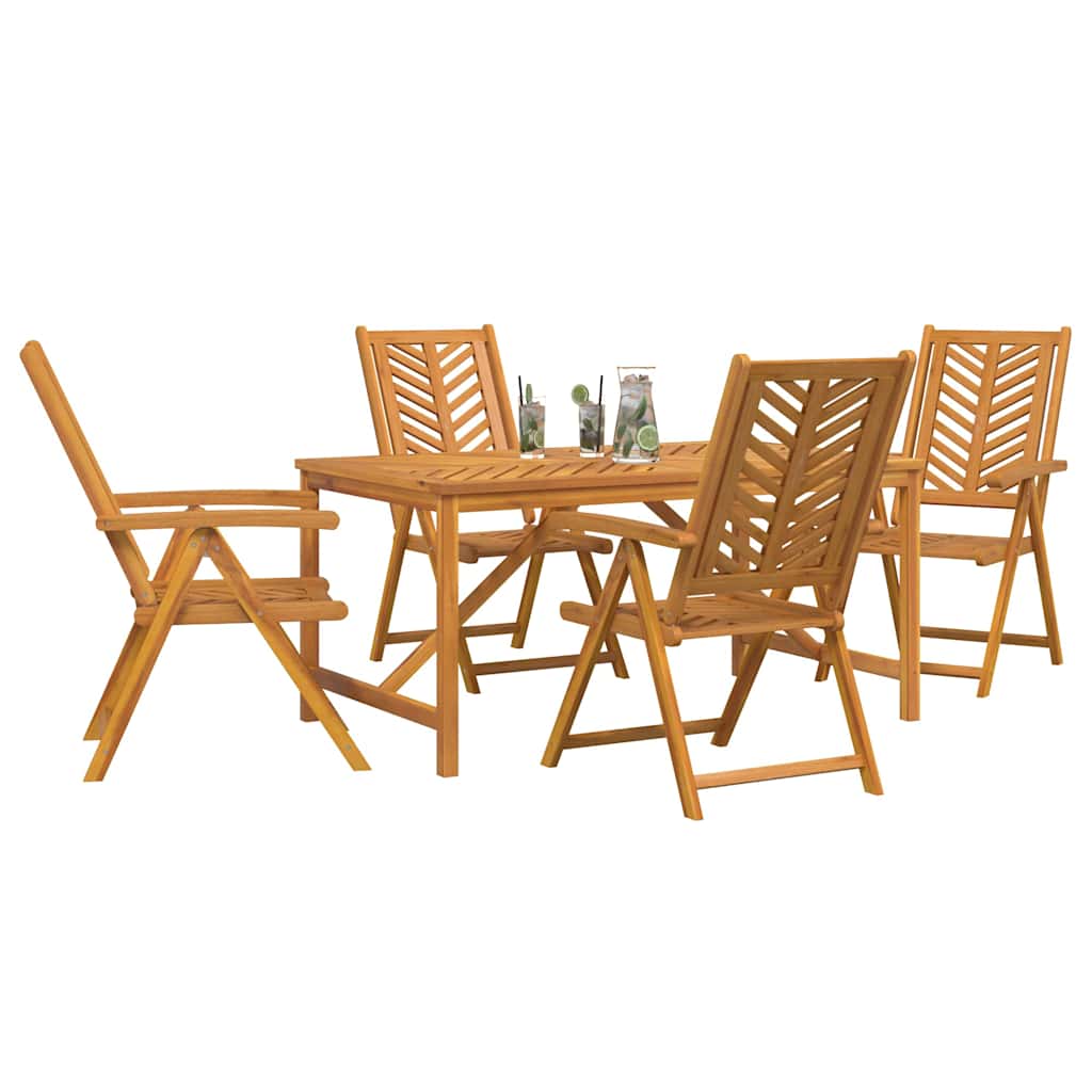 Garten Essgruppe 5 pcs Braun Massivholz Akazie
