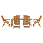 Garten Essgruppe 7 pcs Braun Massivholz Akazie