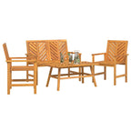 Garten-Lounge-Set 4 pcs Braun Massivholz Akazie