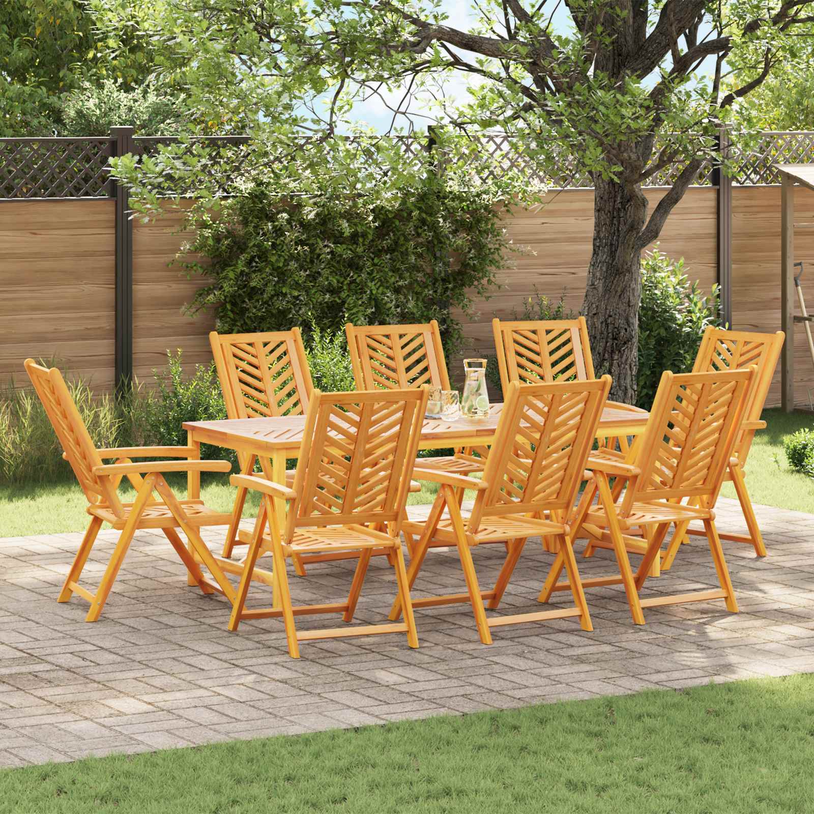 Gartenstuhl 8 pcs Braun 57 x 72 x 109 cm Massivholz Akazie