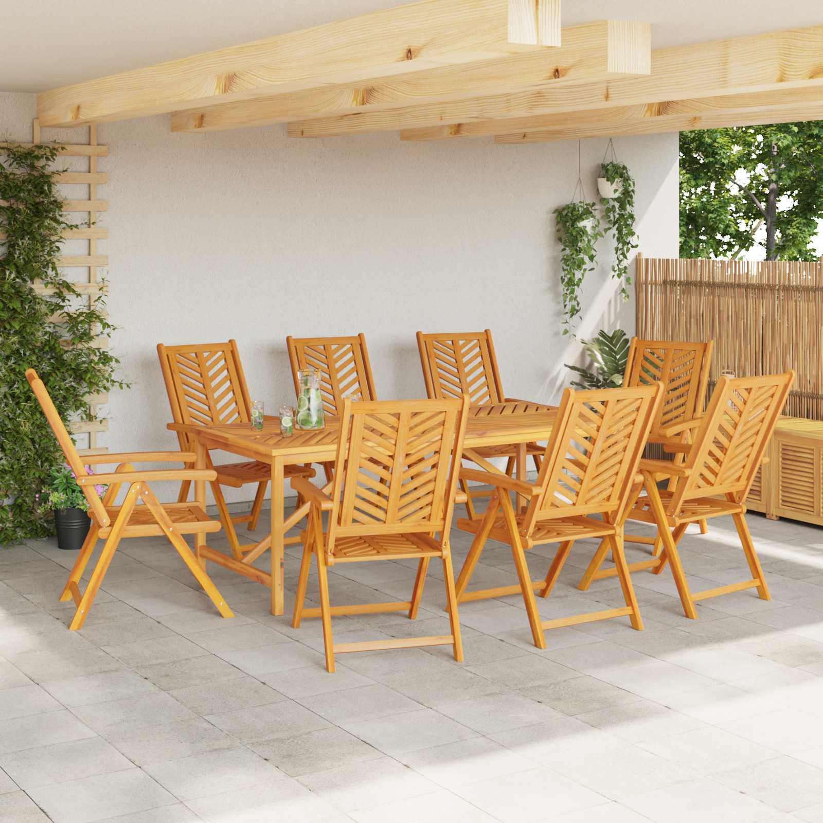 Gartenstuhl 8 pcs Braun 57 x 72 x 109 cm Massivholz Akazie