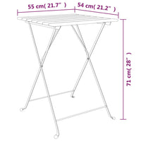 3-tlg. Bistro-Set Klappbar Massivholz Teak und Stahl