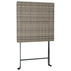 Bistrotisch Klappbar Grau 55x54x71 cm Poly Rattan