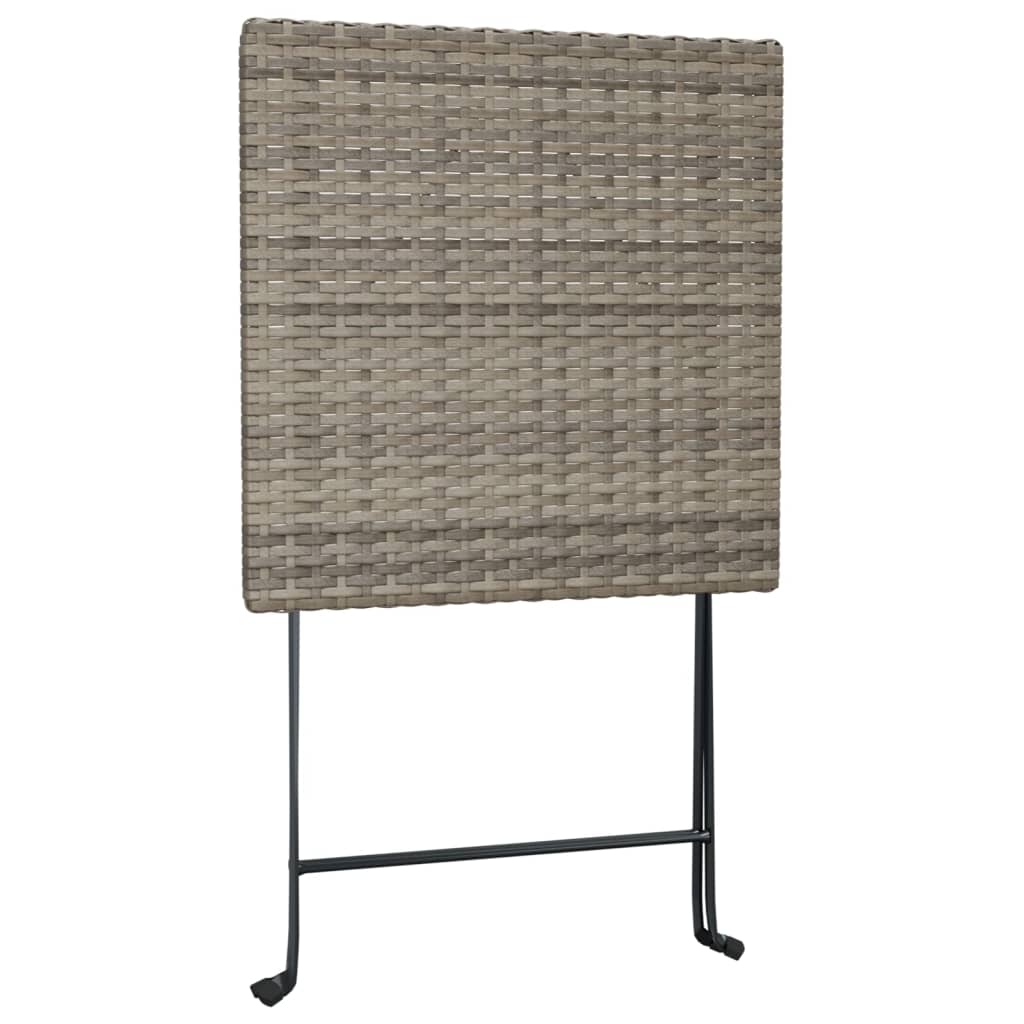 Bistrotisch Klappbar Grau 55x54x71 cm Poly Rattan