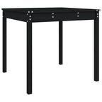 Gartentisch Schwarz 82,5x82,5x76 cm Massivholz Kiefer