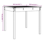 Gartentisch Schwarz 82,5x82,5x76 cm Massivholz Kiefer
