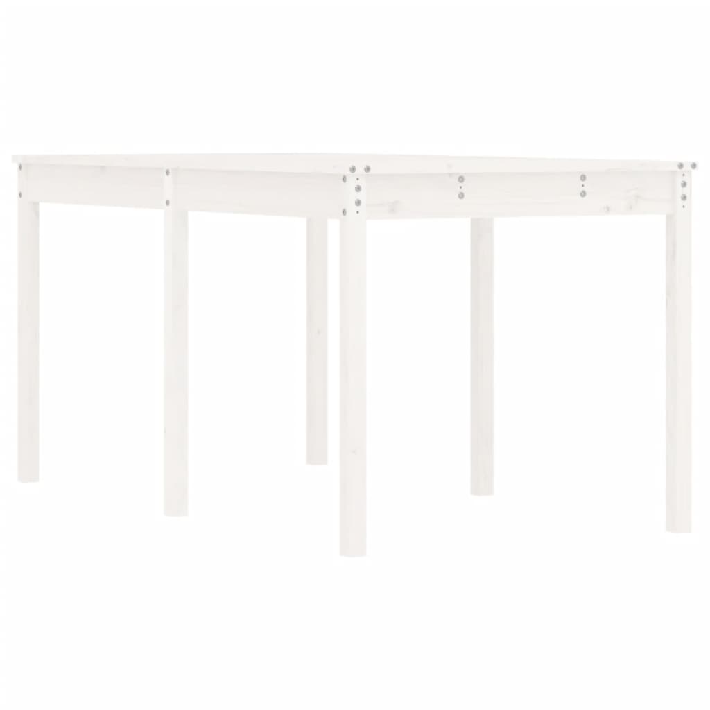 Gartentisch Weiß 159,5x82,5x76 cm Massivholz Kiefer