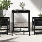 Gartentisch Schwarz 82,5x82,5x110 cm Massivholz Kiefer
