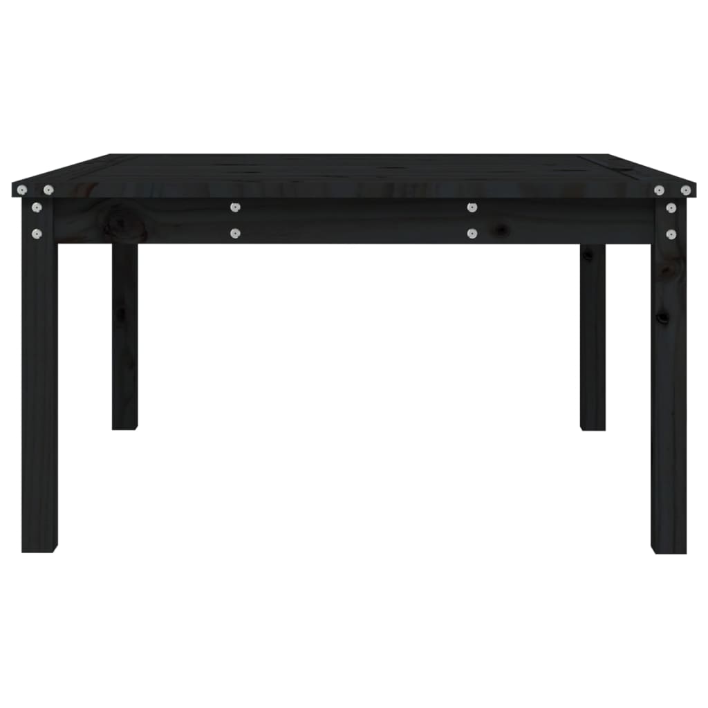 Gartentisch Schwarz 82,5x82,5x45 cm Massivholz Kiefer