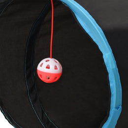 vidaXL Katzentunnel 4-Wege Schwarz und Blau 25 cm Polyester