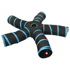 Katzentunnel 5-Wege Schwarz und Blau 25 cm Polyester