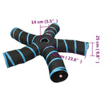 Katzentunnel 5-Wege Schwarz und Blau 25 cm Polyester