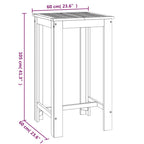 Garten-Bartisch 60x60x105 cm Massivholz Akazie