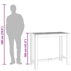 Garten-Bartisch 120x60x105 cm Massivholz Akazie